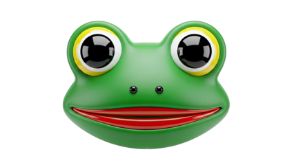 3D Rendering of a Cartoon Frog Face