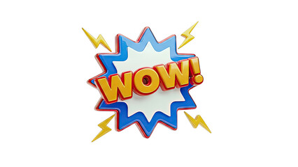 3D "WOW!" Explosion Comic Style