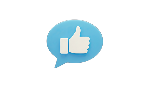 3D Like symbol on a speech bubble on transparent background - Powered by Adobe