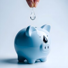 Hand Dropping Coin into Piggy Bank Savings, Investment and Financial Planning Concept