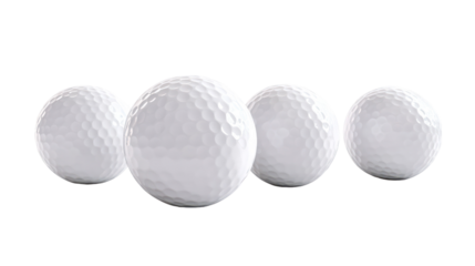 Golf balls on clean white background high-resolution isolated on transparent background