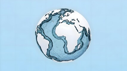 Glass Earth Globe with Water Inside Climate Change and Global Sustainability Concept