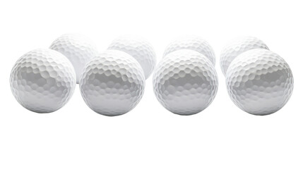 Golf balls on clean white background high-resolution isolated on transparent background