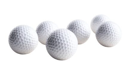 Golf balls on clean white background high-resolution isolated on transparent background