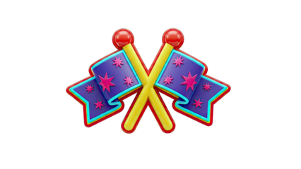 Crossed Flags with Stars