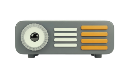 Modern Projector Icon with Lens and Buttons