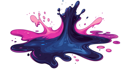 Acid puddle with toxic liquid splash isolated on transparent background