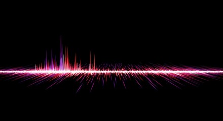 Digital visualization showing a flat, silent segment or an empty gap in an otherwise active sound pattern on a black or deep background, screen, null, pause