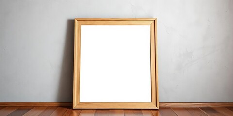 Simple wooden frame leaning against a textured wall, rustic, modern