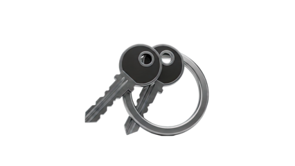 Two Silver Keys on a Keychain