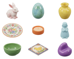 Pastel Colored Easter Decoration 3D Illustration