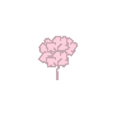 Pixel art of a delicate pink flower, perfect for digital designs and pixel art enthusiasts