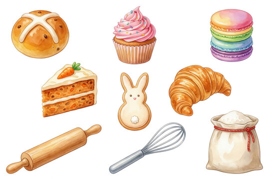 Watercolor Bakery Treats: Easter Baking Illustration