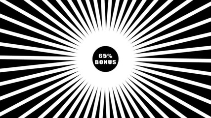 Comic retro background. Sunburst, radial, sunlight, 65%,BONUS ,circus, stripe background rotation Fantastic tunnel, .Abstract tunnel .Wallpaper with black and white shapes..