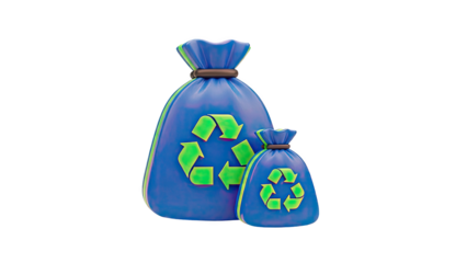 Recycling bags with recycling symbol