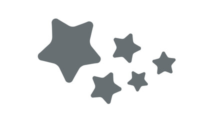 A cluster of five gray stars of varying sizes, symbolizing achievement and recognition in a clean, minimalist design