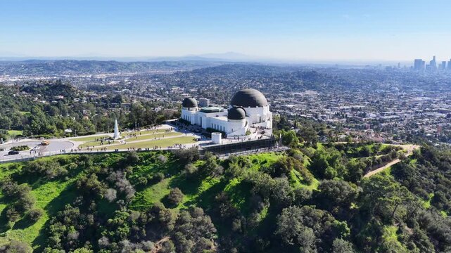 Griffith Observatory Overlooking Los Angeles Skyline California