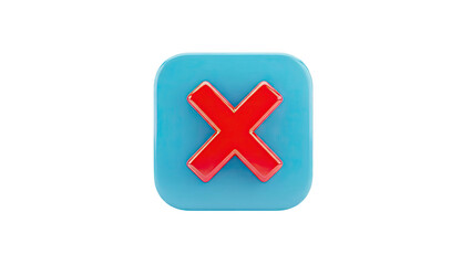 Obraz premium Red X Mark on Blue Square Icon