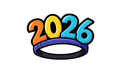 Headband Portrays Number 2026 Accessory Cartoonishly