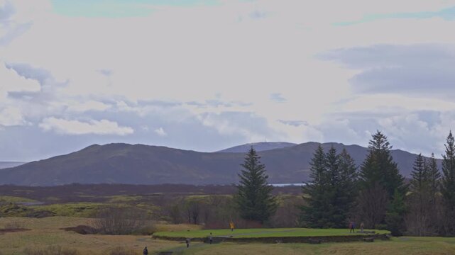 Explore Thingvellir with grass stones at Iceland's ancient Althing site