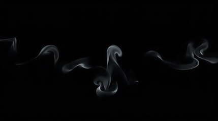 Ethereal smoke waves on black background