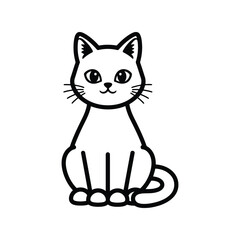Obraz premium Cute cartoon cat sitting illustration Vector