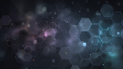 Abstract hexagon and geometric background with molecular structure pattern, futuristic technology design for digital innovation, science, and high-tech computing concepts