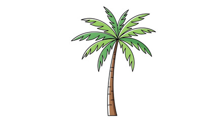 Obraz premium Vibrant green tropical palm tree illustrations, a versatile graphic element ideal for summer vacation concepts, beach holiday designs, and nature-inspired projects