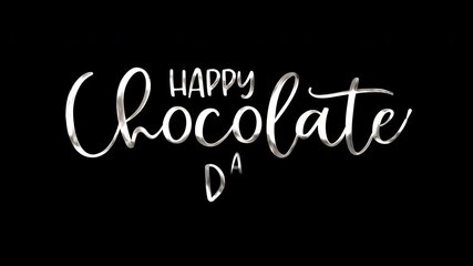Happy chocolate day celebration design on black background, joyful and festive for social media posts, greeting cards, and event promotions.
