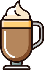 Obraz premium Vector Icon Of A Steaming Mug Of Irish Coffee With Cream
