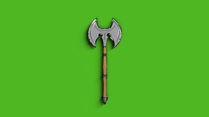 3d Double Blade Battle Axe animation 