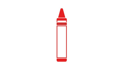Red Crayon Illustration on White Background 1.