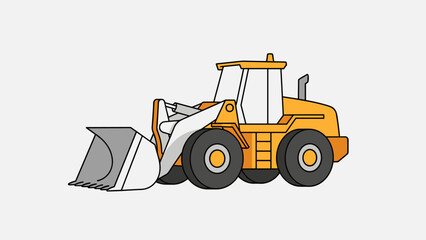 Yellow Front End Loader Illustration 4.