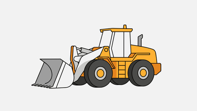 Yellow Front End Loader Illustration 4.