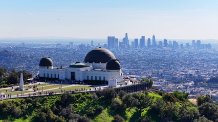 Griffith Observatory Overlooking Los Angeles Skyline California