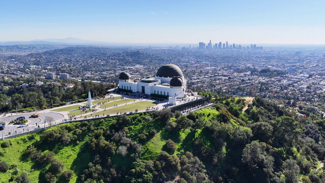 Griffith Observatory Overlooking Los Angeles Skyline California