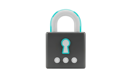 Modern Padlock Icon with Keyhole and Buttons
