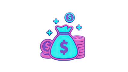 Money Bag and Coins 3D Icon