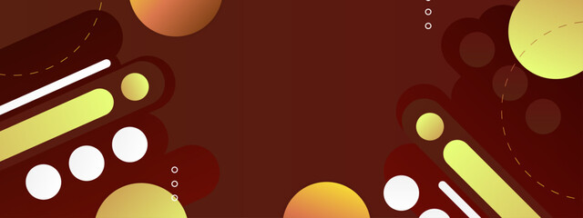 Abstract background with shapes on a brown canvas