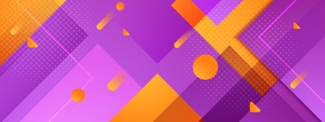 Abstract purple orange shapes and dots for vibrant designs. Ideal for modern art prints, website backgrounds, and graphic design projects