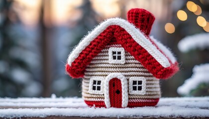 christmas gingerbread house with snow