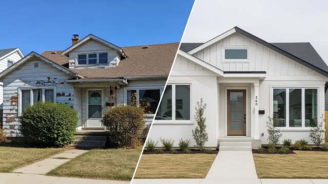 Comparison of Two Modern Residential Homes with Different Architectural Styles