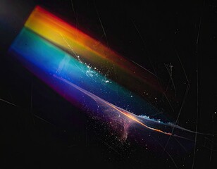 Angular spectrum of light across dark background, with scratches and texture