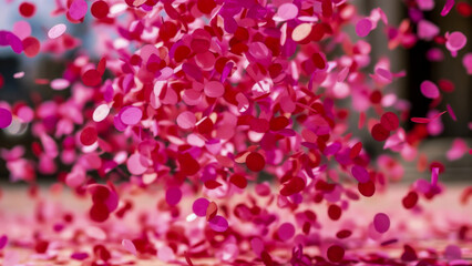 Pink Confetti Falling &mdash; Celebration of Love