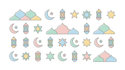 Islamic Symbols and Mosques Collection.
