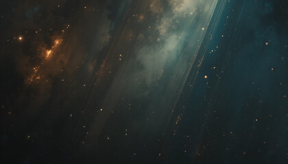 Cosmic nebula with vibrant starlight and interstellar gas