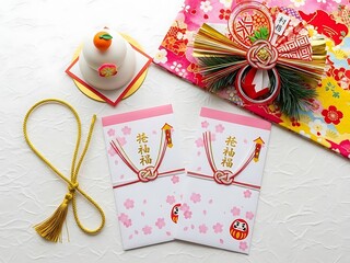 Traditional japanese new year osechi ryori food and decorations