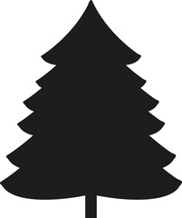 Simple black silhouette of a classic evergreen coniferous tree shape