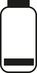 A simple black and white illustration of a smartphone with a blank screen