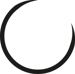 A simple image featuring a dark gray circular shape on a black background